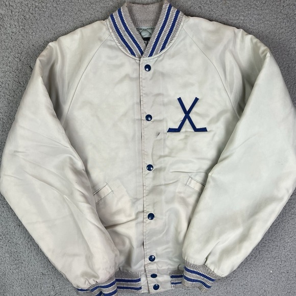Vintage Duluth Hockey Satin Jacket Minnesota Button Up Varsity Coat - Picture 2 of 12